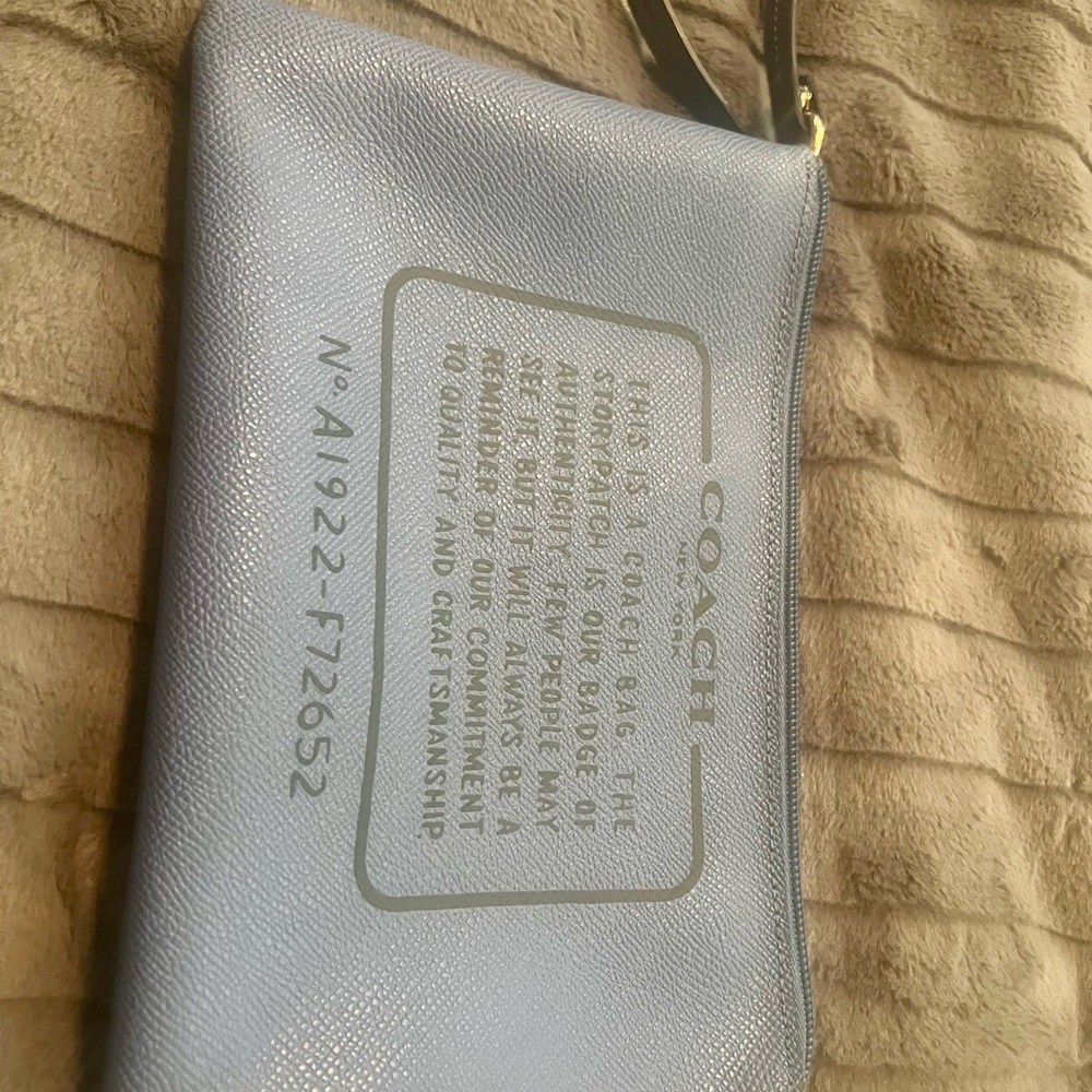 Coach Light Blue Wristlet Clutch